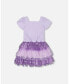 Girl Textured Knit Dress With Mesh Skirt Lavender - Toddler Child