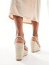 Фото #5 товара Glamorous Wide Fit espadrille wedge heeled sandals in silver diamante