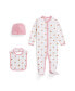 ფოტო #2 პროდუქტის Baby Girls Polo Bear Cotton 3-Piece Gift Set