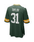 Men's Jim Taylor Green Green Bay Packers Game Retired Player Jersey