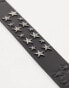 ASOS DESIGN belt with star stud detail in black