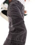 Фото #4 товара Miss Selfridge cargo wide leg jean in black