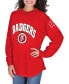 ფოტო #1 პროდუქტის Women's Red Wisconsin Badgers Edith Long Sleeve Oversized Top