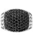 ფოტო #2 პროდუქტის EFFY® Men's Black Spinel Cluster Ring in Sterling Silver