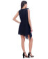 Фото #2 товара Petite Draped-Shoulder Boat-Neck Mini Dress