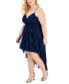 Фото #2 товара Trendy Plus Size High-Low Glitter Petal Dress