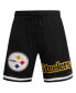 Фото #4 товара Men's Black Pittsburgh Steelers Classic Chenille Shorts
