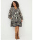 Фото #1 товара Women's Plus Size Amy Mosaic Leaf Tunic Dress