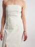 Фото #7 товара NA-KD double breasted bandeau midi dress in off white