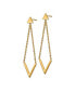 Stainless Steel Yellow plated Triangle V Dangle Earrings