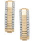 Diamond Border Textured Small Hoop Earrings (1/2 ct. t.w.) in Gold Vermeil, Created for Macy's