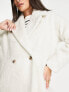 Vila fluffy double breasted coat in cream