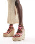 Simmi London Wide Fit Akela strappy espadrille in orange ombre