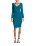 Фото #2 товара Black Halo 156418 Women's Jade Sheath Dress Long Sleeve V-Neck Masca Sz. 6