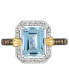 ფოტო #4 პროდუქტის Sea Blue Aquamarine (2 ct. t.w.) & Diamond (3/8 ct. t.w.) Ring in 14k Two-Tone Gold