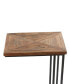Фото #3 товара Metal Rustic Accent Table with Brown Wood Top, 19" x 11" x 26"