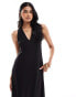 JDY sleeveless knot back maxi dress in black