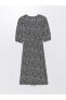 LCW V Yaka Desenli Kısa Kollu Kadın Elbise