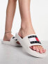 Фото #1 товара Tommy Jeans flag sliders in white