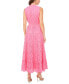 Women's Eyelet Embroidered Cotton Sleeveless Split Neck Maxi Dress