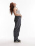 Фото #1 товара Topshop Curve premium balloon tapered pocket trouser in navy