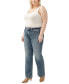 Plus Size Suki Mid Rise Curvy-Fit Trouser-Leg Jeans Синий, 12 W - фото #3