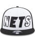 Фото #3 товара Men's White, Black Brooklyn Nets Back Half 9FIFTY Snapback Hat