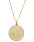 Italian Gold vermeil Engraved Euro Coin Pendant Necklace