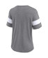 Women's Heathered Gray Oklahoma Sooners Arched City Sleeve-Striped Tri-Blend V-Neck T-shirt Серый, M - фото #4