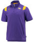 Men's Purple LSU Tigers 2021 Coaches Short Sleeve Quarter-Zip Jacket