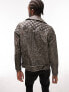 Topman distressed quilted leather jacket in black M - фото #3