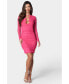 ფოტო #1 პროდუქტის Women's Button Detail Mesh Midi Dress