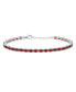 Фото #1 товара Simple Strand Natural Red Garnet Tennis Bracelet For Women .925 Sterling Silver January Birthstone 7-7.5 Inch