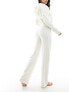 Фото #3 товара Calvin Klein plush lounge wide leg sleep pants in off-white