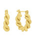 Silver-Plated or 18K Gold-Plated Twisted Hoop Earring