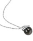ფოტო #3 პროდუქტის Cultured Tahitian Pearl (9mm) & Diamond (1/10 ct. t.w.) Swirl 17" Pendant Necklace in 14k White Gold