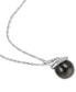 Macy's cultured Tahitian Pearl (9mm) & Diamond (1/10 ct. t.w.) Swirl 17" Pendant Necklace in 14k White Gold 17 inch - фото #3