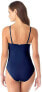 Anne Cole 272577 Women Shirred Lingerie Maillot One Piece SwimsuitNavy 12