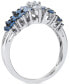 Фото #2 товара Blue Ombré Sapphire (1 ct. t.w.) & White Sapphire (1/3 ct. t.w.) Cluster Ring in 14k White Gold