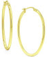 ფოტო #1 პროდუქტის Polished Oval (1") Hoop Earrings in 18K Gold-Plated Sterling Silver, Created for Macy's