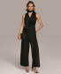 ფოტო #1 პროდუქტის Donna Karan Women's Scarf-Neck Sleeveless Jumpsuit