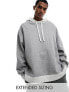 ASOS DESIGN oversized hoodie in grey marl with contrast hood