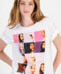 ფოტო #3 პროდუქტის Juniors' Barbie Grid Cotton Graphic T-Shirt