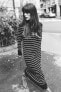 Striped long knit dress