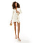 Фото #4 товара Miss Selfridge occasion corsage blazer dress in champagne