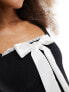 Фото #5 товара Miss Selfridge corset top with contrast bow in black
