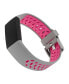 Фото #1 товара Gray and Pink Premium Sport Silicone Band Compatible with the Fitbit Charge 3 and 4