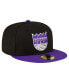 ფოტო #3 პროდუქტის Men's Black, Purple Sacramento Kings 2-Tone 59FIFTY Fitted Hat