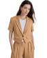 ფოტო #2 პროდუქტის Women's Short Sleeve One Button Cropped Jacket