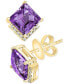 Фото #2 товара Amethyst (2-7/8 ct. t.w.) & Diamond (1/20 ct. t.w.) Stud Earrings in 14k Gold (Also available in Citrine)